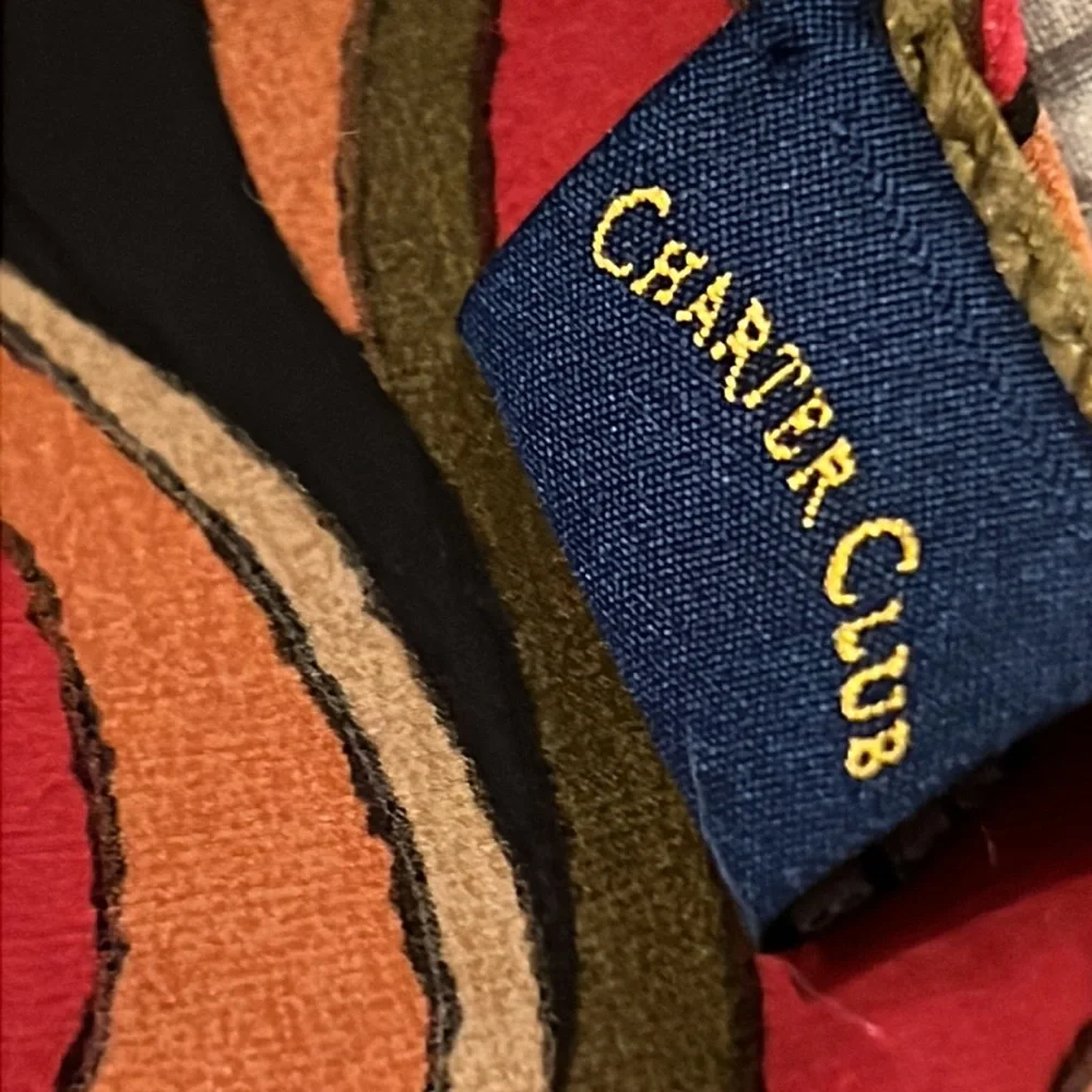 Charter Club 100% Silk oblong scarf 26” x 11”